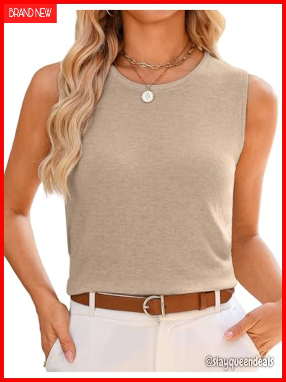 Wool Blend Knit Sweater Vest Crew Neck Sleeveless Pullover Tank Top